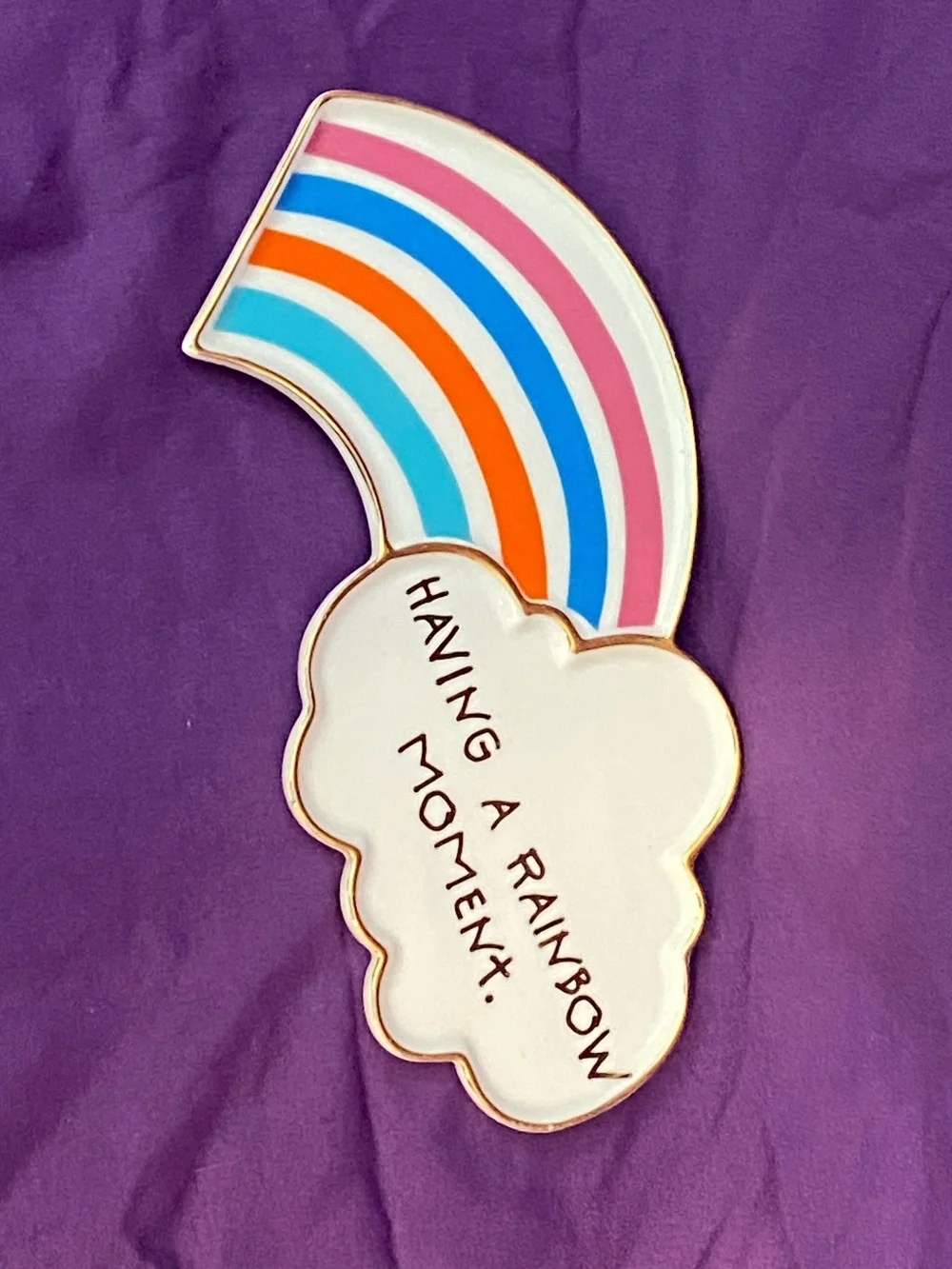 Betsey Johnson x Trolls Rainbow White Cloud Jewelry Dish with Gold Trim